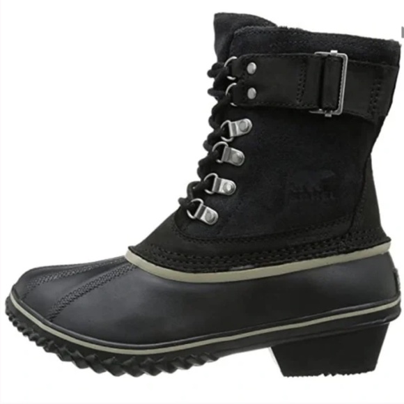 Sorel Winter Fancy Lace II Boot Women's Black Duck Boot Rain Weatherproof - Picture 2 of 9